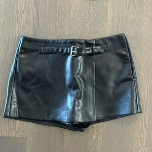 Zara leather mini skirt with shorts under